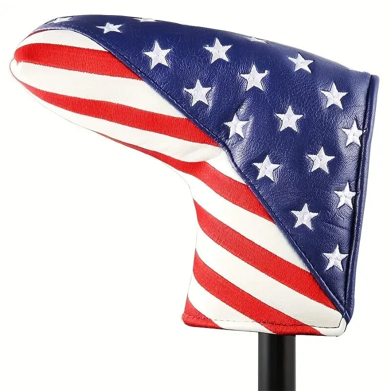 Patriotic Golf Club Head Cover Set - Protect Your Clubs With Durable PU Leather And Vibrant American Flag Design