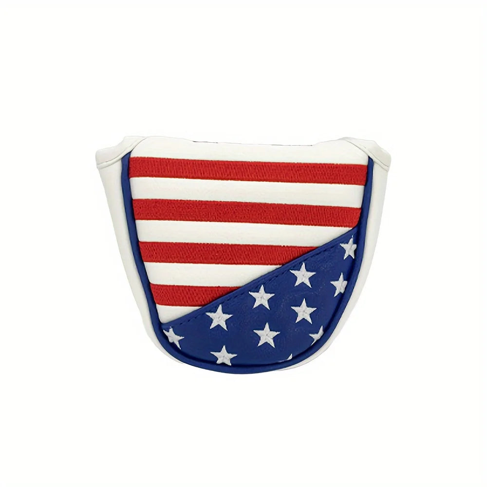 Patriotic Golf Club Head Cover Set - Protect Your Clubs With Durable PU Leather And Vibrant American Flag Design