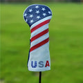 Patriotic Golf Club Head Cover Set - Protect Your Clubs With Durable PU Leather And Vibrant American Flag Design
